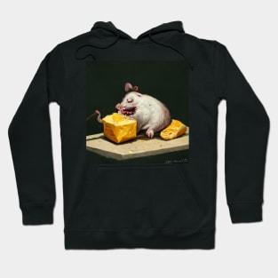 Fat Rat Eating Cheese 2, a very ugly rat, but a bit cute. Hoodie